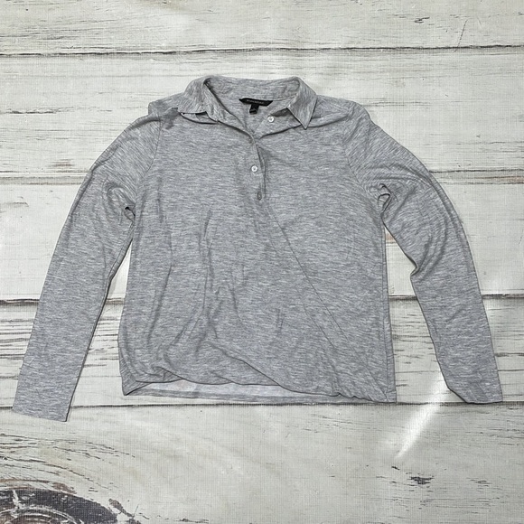 Banana Republic Shirt Draping Polo Long Sleeves Grey Size Small - Picture 8 of 11